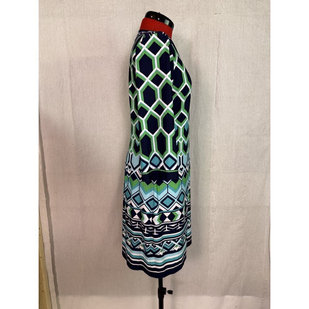Sandra Darren Womens Size 10 Jersey Shift Dress Geometric Pattern D227 - Picture 6 of 12